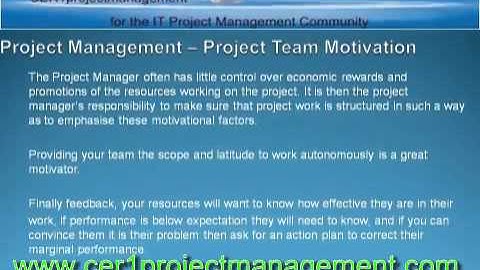 Project Management Motivation