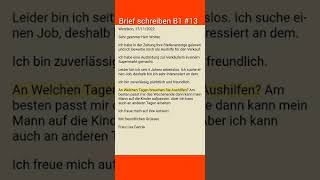 Brief schreiben B1 #13 Bewerbung Arbeit Verkäufer