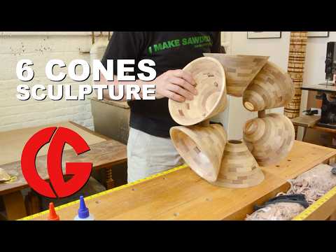 6 Cones Sculpture - Art, Woodturning