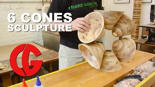 6 Cones Sculpture - Art, Woodturning