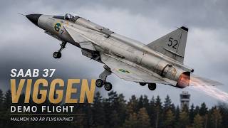 Saab J-37 Viggen FULL AFTERBURNER! 🔥 Legendary Swedish Fighter Jet #viggen