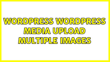 Wordpress: Wordpress media upload multiple images