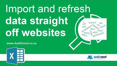 Import data from web sites in Excel- On latest versions switch on - https://youtu.be/FvfDxXcTFsw