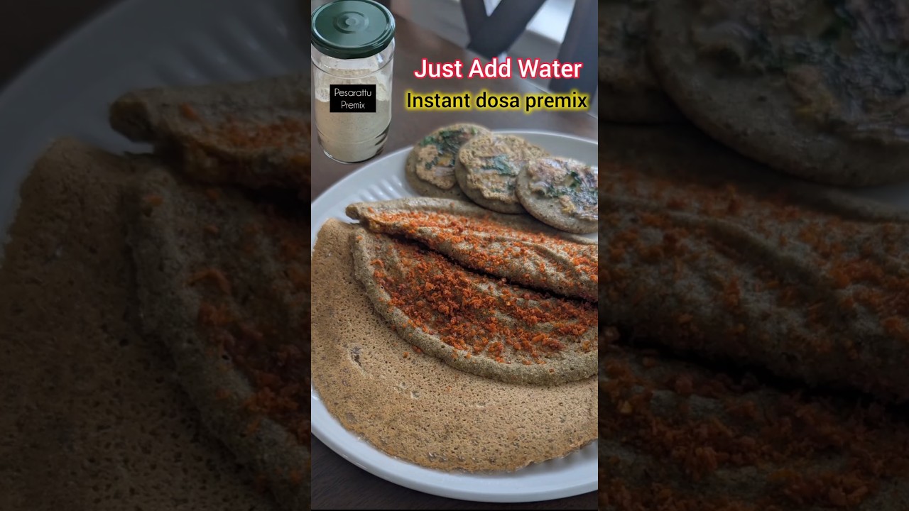 Instant Green Gram Dosa | Travel Friendly Healthy Breakfast #shorts #instantbreakfast #greengramdosa