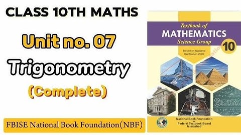 Introduction to Trigonometry Class 10 Math chapter 7   FBISE Math National Book foundation