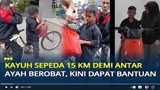 Viral Bocah 9 Tahun Kayuh Sepeda 15 Km Antar Ayah Berobat, Kini Dapat Bantuan Sepeda Listrik