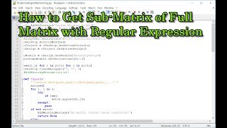 How to Get Sub Matrix of Full Matrix with Regular Expression