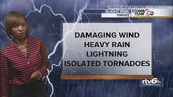 Severe storms roll into Indiana forecast tonight