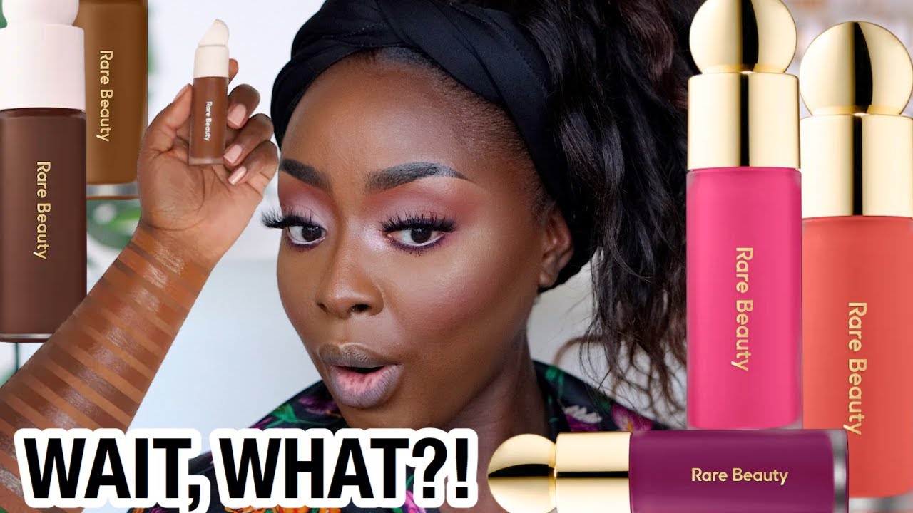 RARE BEAUTY BY SELENA GOMEZ FIRST IMPRESSIONS ON DARK SKIN | Mena Adubea