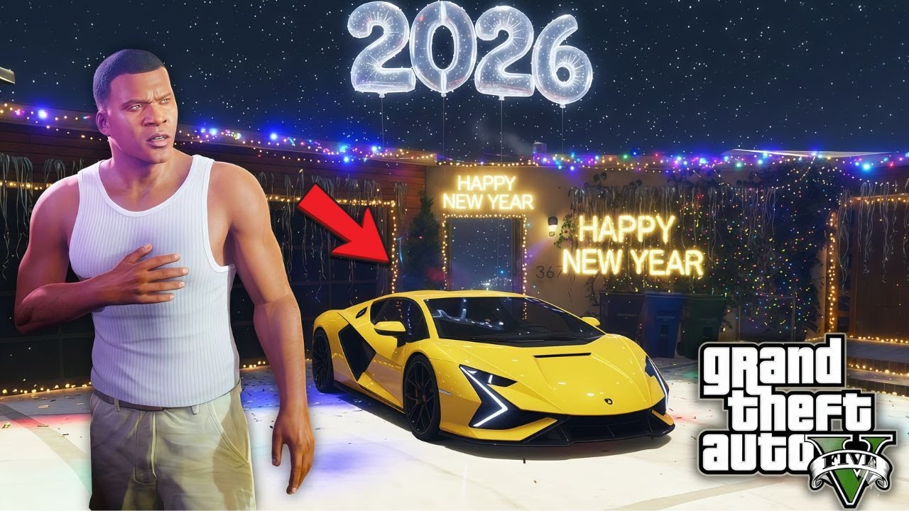 Franklin Grandly Celebrates New Year 2026 In GTA V GTA V Mods YouTube 