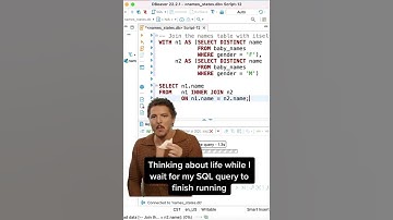 Data Analysts Thinking about life while waiting for an SQL query to finish running #shorts