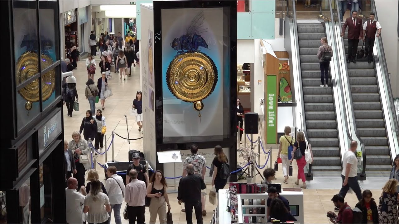 Dr John C Taylor - the Midsummer Chronophage in Lion Yard Cambridge