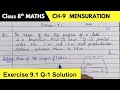 Ex 9.1-Q1 Mensuration - Class 8 Maths | The shape of the top surface of a table is a trapezium. 