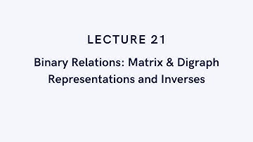 Discrete Math #21 – Binary Relations: Matrix & Digraph Representations and  Inverses