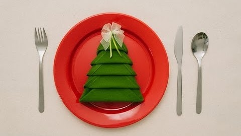 🎄 Christmas Tree Napkin Folding Tutorial # HOW TO | Handimania DIY