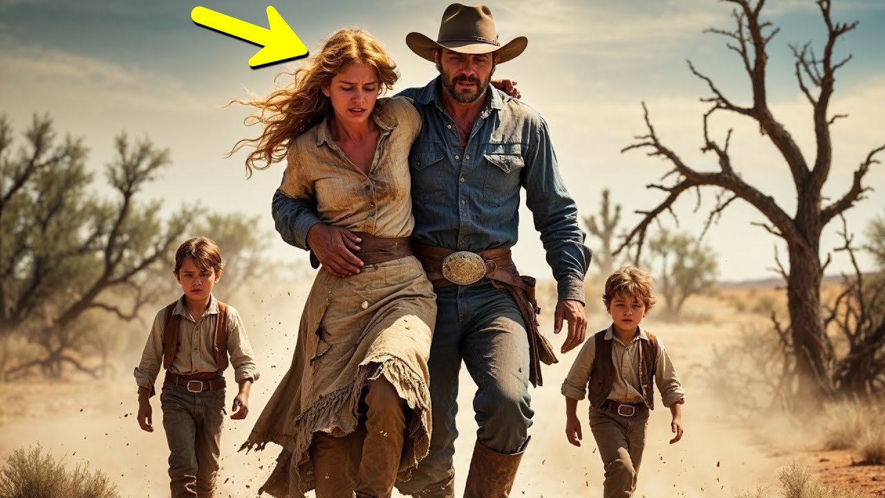 A szekérkaraván által kidobott nőt egy cowboy találta meg, és a táborába vitte.