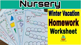 🔴 10 Colourful Winter Vacation Homework for Nursery | Nursery Worksheet @TheKidsBoat