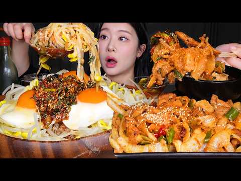 ASMR MUKBANG | 달래장비빔밥 ☆ 제육볶음 청국장 먹방! Bibimbap &amp; Spicy Stir-Fried Pork &amp; Rich Fermented Soybean Stew