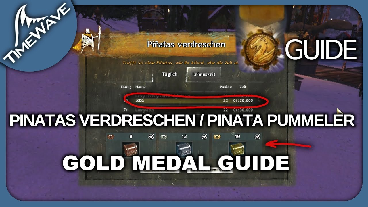 GW2 "Pinata Verdreschen / Pinata Pummeler" Adventure GOLD RUN Guide / Dragon Bash 2019