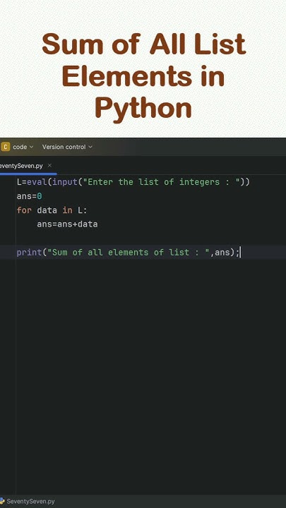 Sum of All List Elements in Python #coding #python #shorts #short # ...