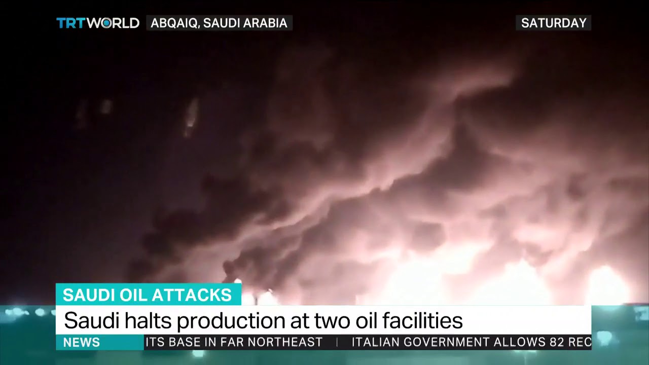 Saudi Arabia halts production at two attacked oil facilities