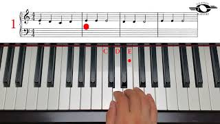 Mary Had a Little Lamb, Fast version, John Thompson`s easiest piano course, Book 1