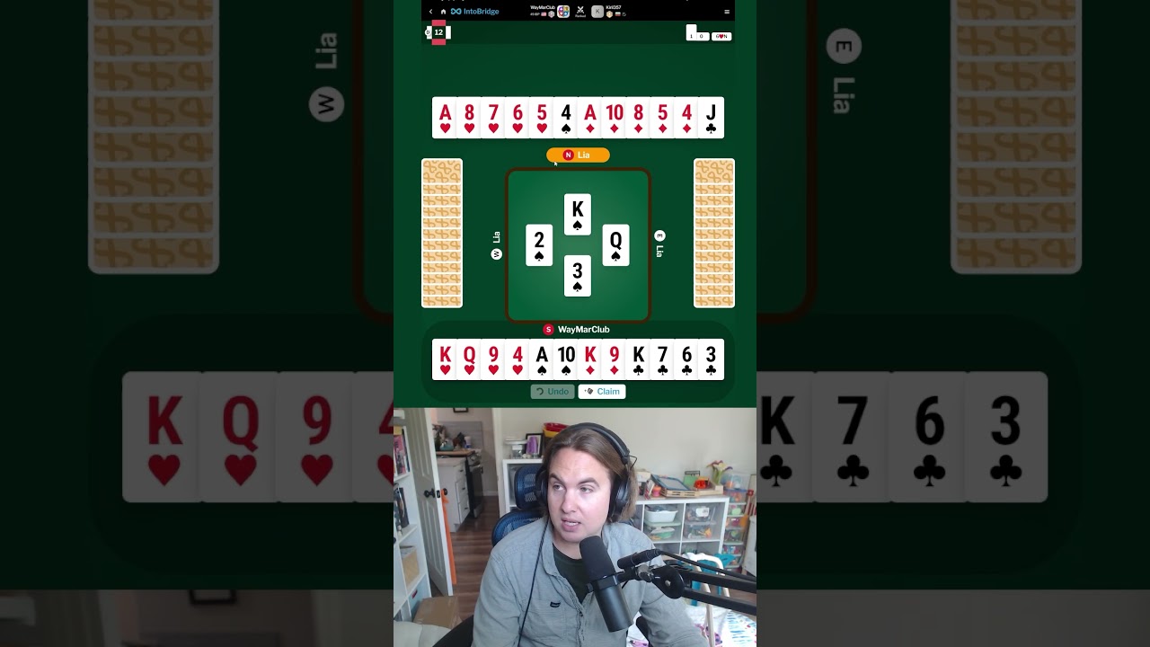 Game 38: 6❤️s contract playing ranked bridge on IntoBridge until I am an Ace Tier player 