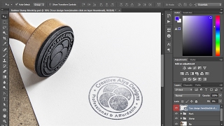 Create Stamp Style Logo Using Rubber Stamp PSD Mockup