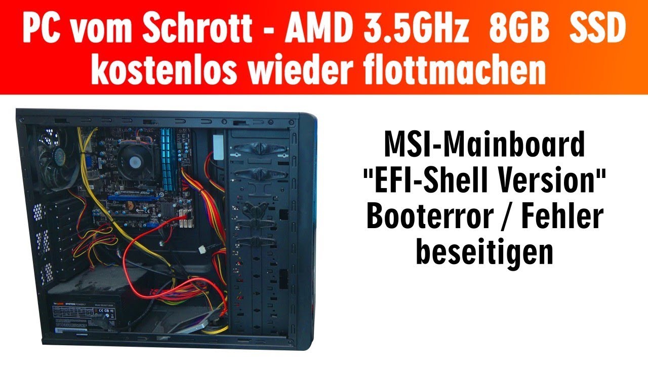 Pc Vom Schrott Amd 3 5ghz 8gb Ssd Kostenlos In 15min Reparieren Efi Shell Version 4k Youtube
