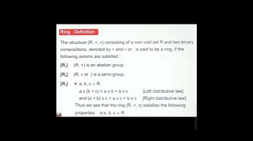 Definition of Ring for Bsc and Msc