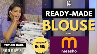 Readymade Designer BLOUSES from MEESHO 💜💛| Tryon || Honest Review | gimaashi #meesho screenshot 3