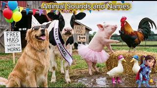 Animal Sounds and Names - 5 Farm Animals for Kids | Misa Edu 🐷🐮✨