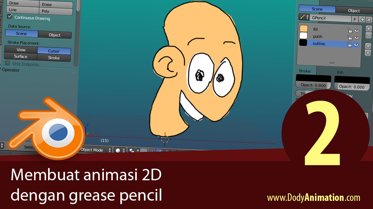  Membuat  animasi  2D  dengan grease pencil Bag 2 YouTube