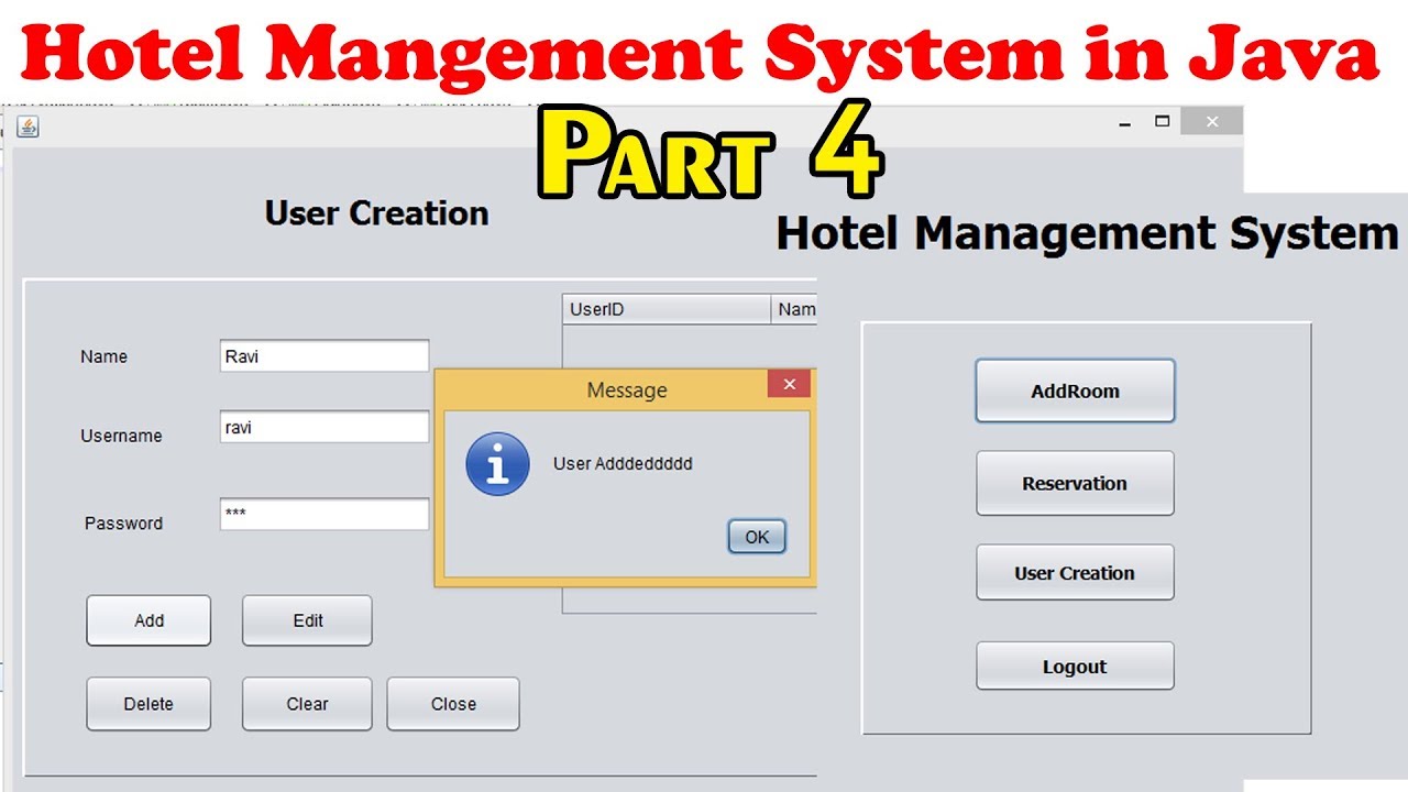 hotel management project report in java