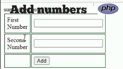 Add Numbers In Php//php tutorial for beginners//how to add two numbers in php using html
