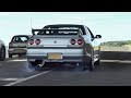 RB25DET 650HP Nissan Skyline R33 GTST Powerslides, LAUNCH Control, Anti-Lag Etc! + Police on boat?!