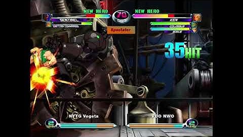 MvC2: VDO - Ken Tatsu Infinite vs Sentinel (Midscreen + Corner Carry) .:1.4.23:.