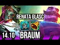RENATA GLASC & Samira vs BRAUM & Corki (SUP) | 1/2/17, Rank 14 Renata Glasc | EUW Master | 14.10