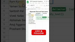 How to Separate First and Last name in Google Sheets Profile