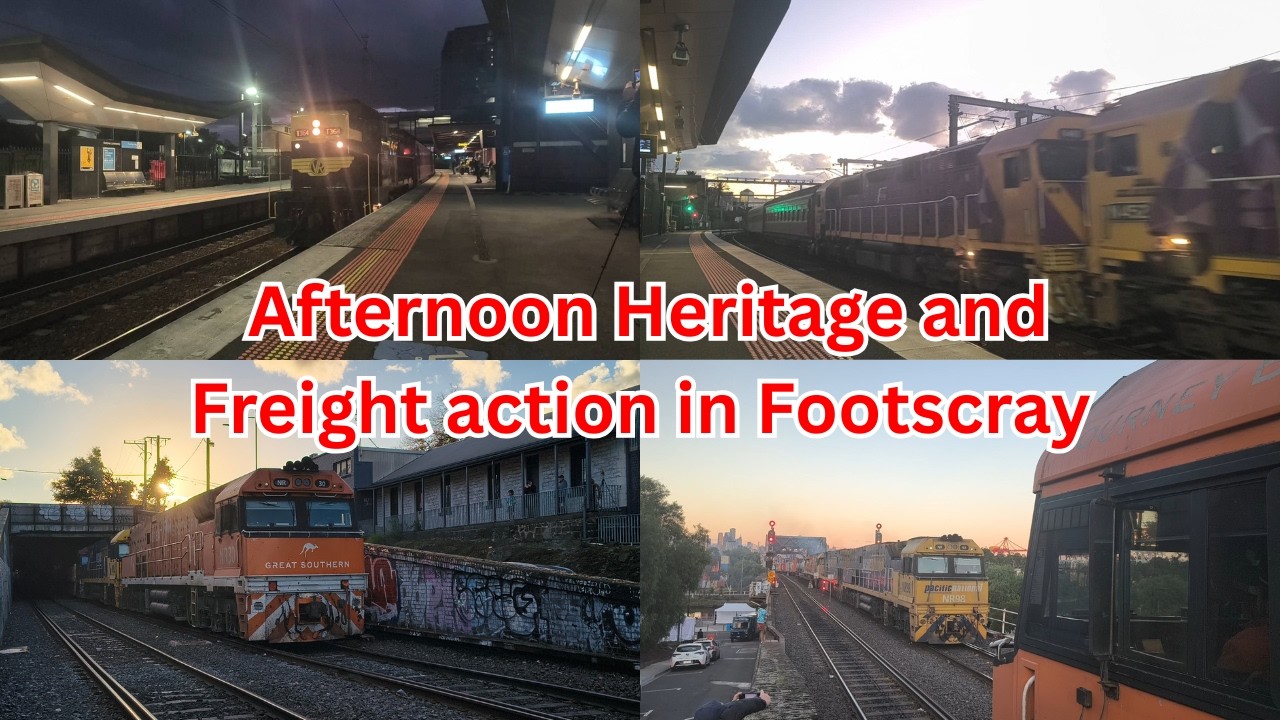 FREIGHT AND DIESEL-HAULED HERITAGE - Afternoon rail action in Footscray
