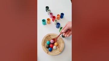 Colorful Wooden Balls & Cups Asmr Creative Fun Toys video #viral #fun #art