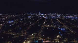 Empire Plaza, Albany, NY, from a distance at night