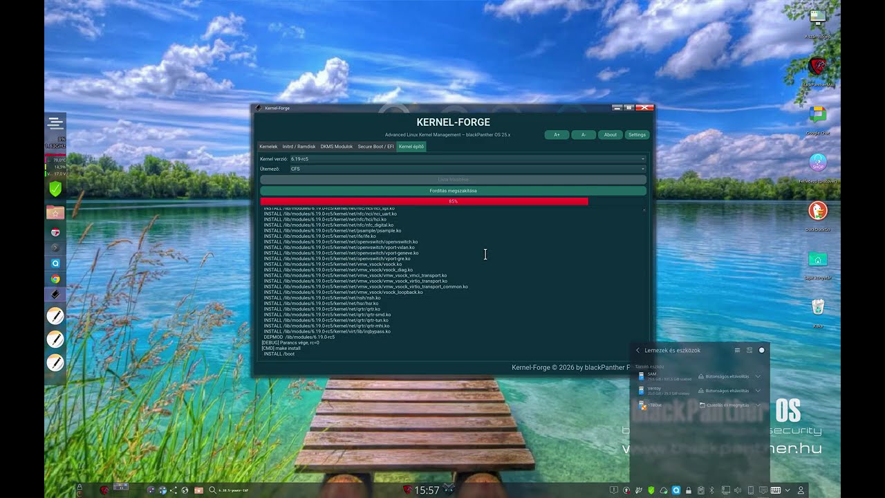 Egyéni rendszermag (custom kernel build) készítése egy kattintással