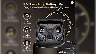 TWS Sports Earbuds Bluetooth 5.4 – HIFI Bass, LED Touch, Noise Cancelling, Waterproof