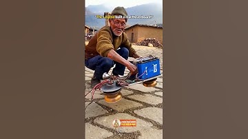 #DIY #Tech Grandpa Tests His Home-Made Hoverboard Outside!😱🛠️ #ai