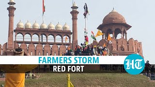 How farmers stormed Red Fort on tractors, hoisted flag from its ramparts