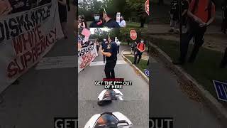 Protesters Block Biker's Road
