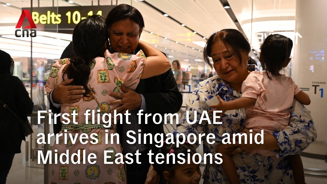 Emotional scenes as first flight from UAE arrives in Singapore amid Middle East tensions