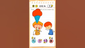 Brain test level 94 Awww. she want an ice cream too