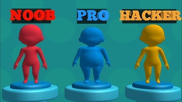 NOOB VS PRO VS HACKER in Fun Race 3D - Run and Parkour - ALL LEVELS GAMEPLAY ANDROID/IOS - Part 1